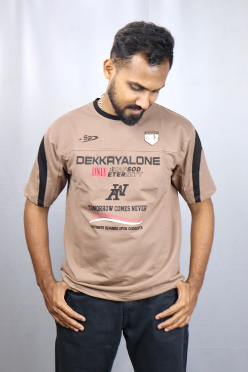Men's Style Brown Oversized T-Shirt