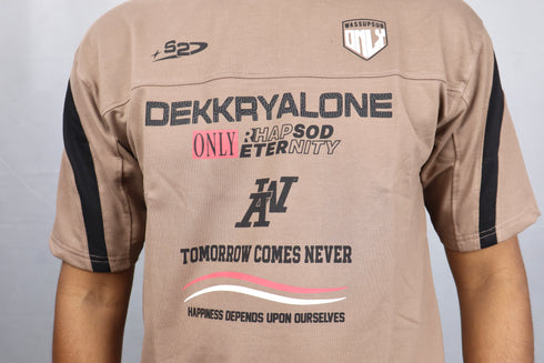 Men's Style Brown Oversized T-Shirt