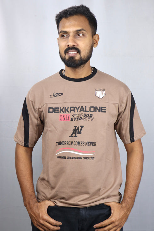 Men's Style Brown Oversized T-Shirt