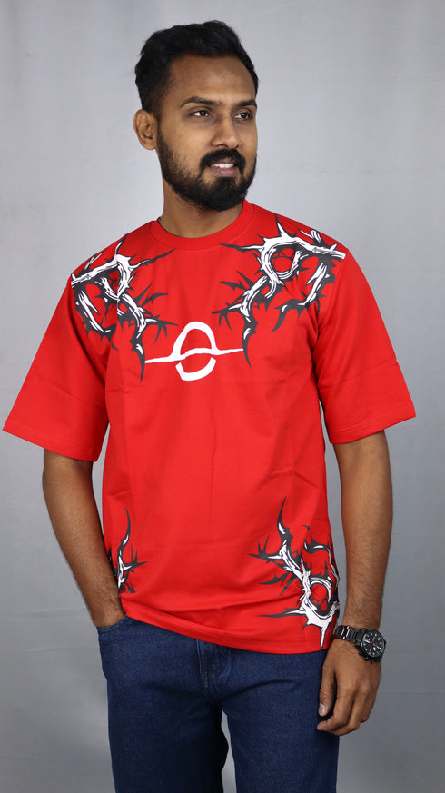 Men's Style Red Oversized T-Shirt