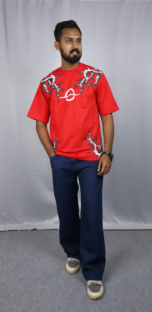 Men's Style Red Oversized T-Shirt
