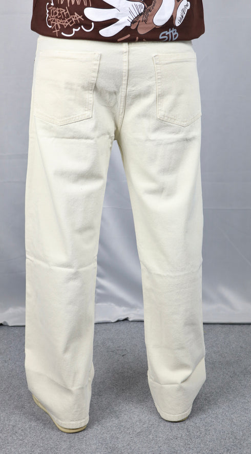 Beige Baggy Jeans