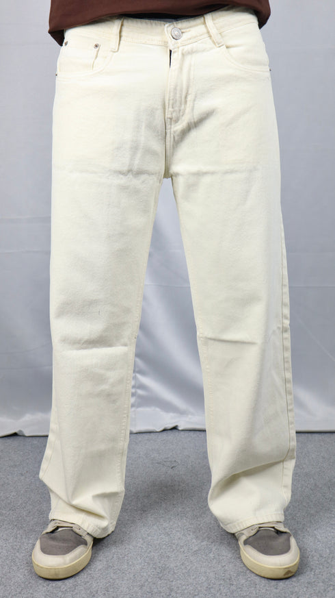Beige Baggy Jeans