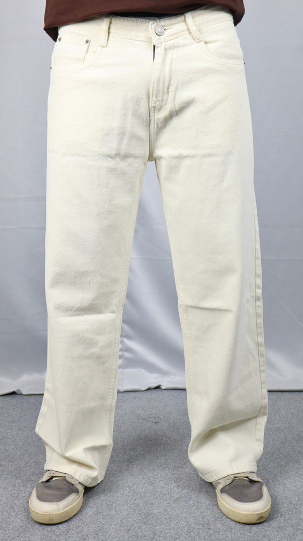 Beige Baggy Jeans