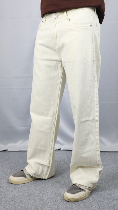 Beige Baggy Jeans