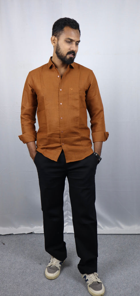 Brown Linen Shirt