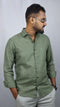 Olive Green Linen Shirt