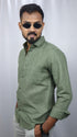 Olive Green Linen Shirt