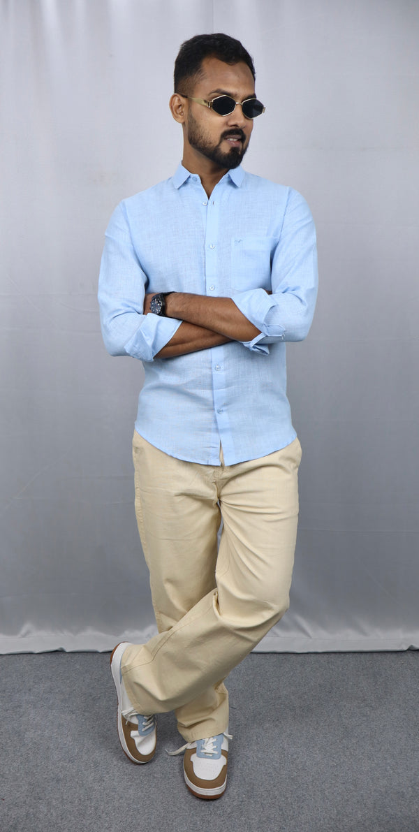 Linen Sky Blue Shirt