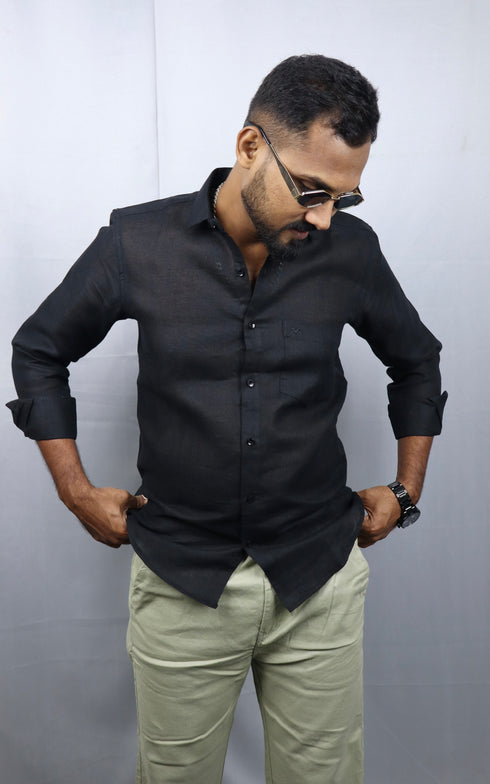 Black Linen Shirt
