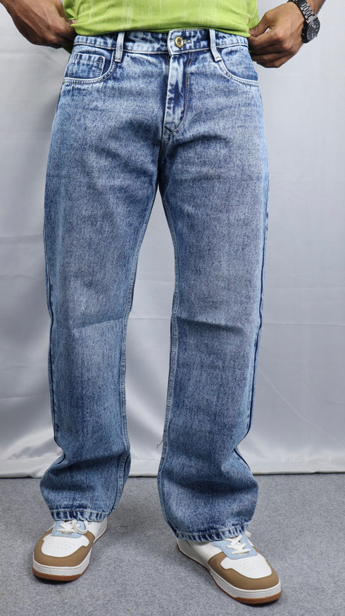Light Blue Stone Wash Baggy Jeans