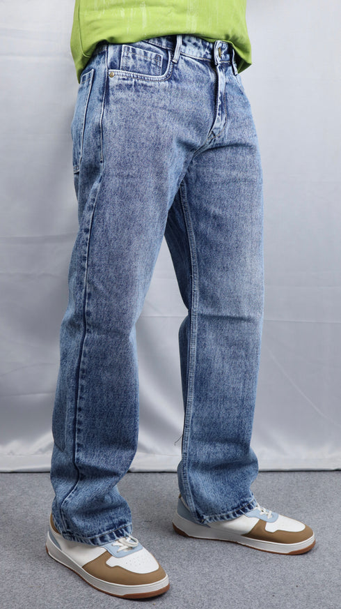 Light Blue Stone Wash Baggy Jeans