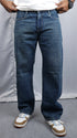 Denim Blue Washed Baggy Fit Jeans