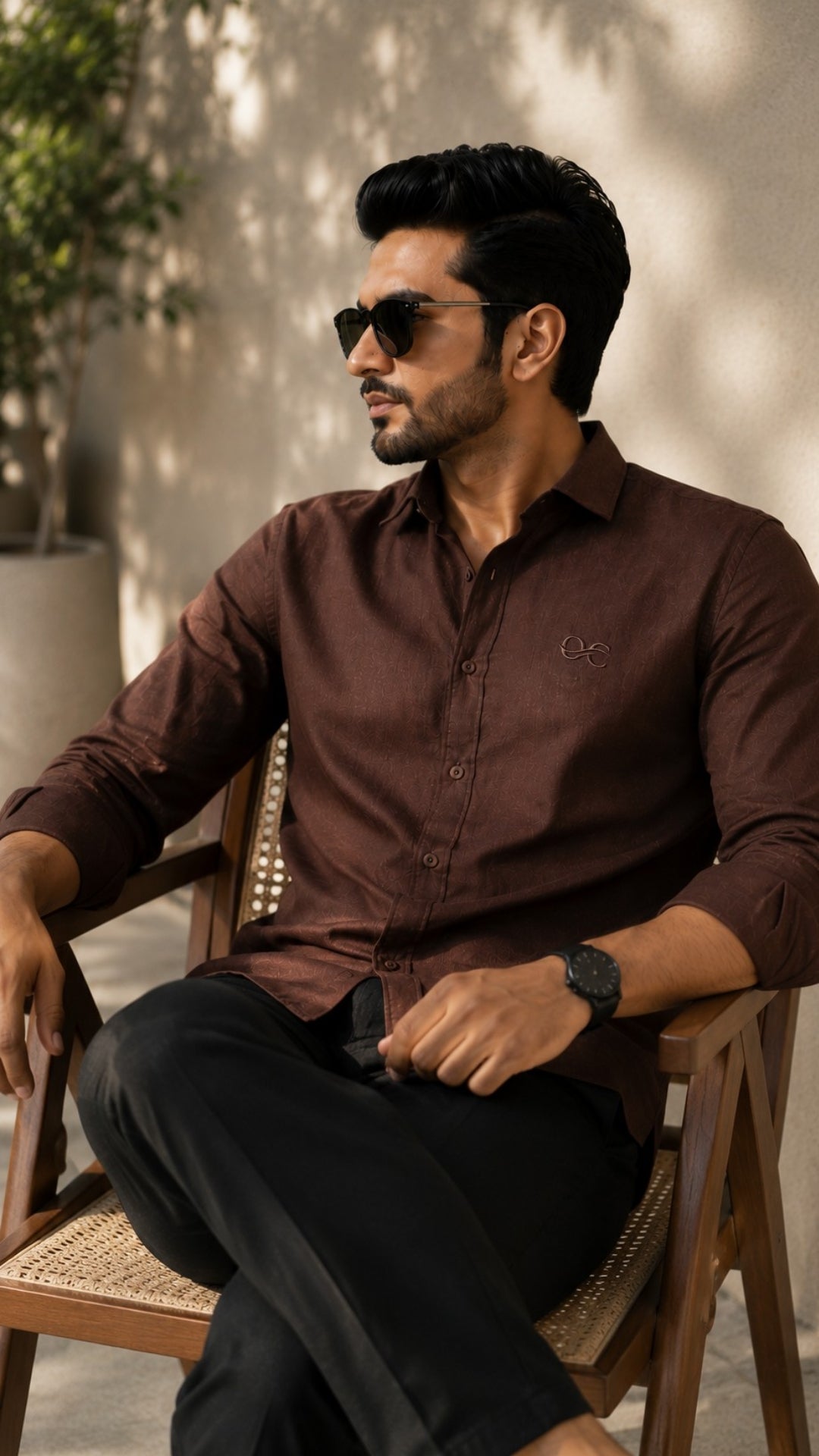 Brown Cotton Linen Shirt