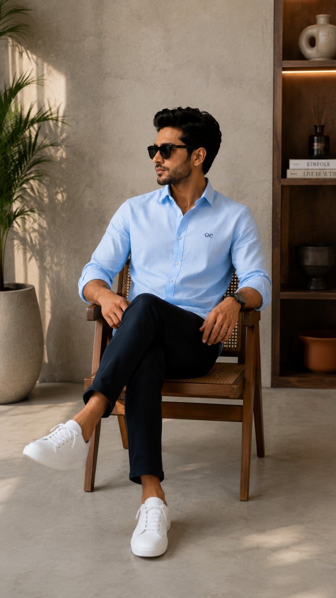 Sky Blue Cotton Linen Shirt
