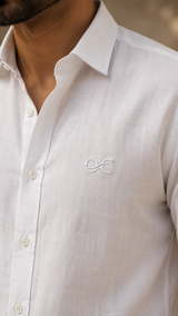 White Cotton Linen Shirt