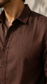 Brown Cotton Linen Shirt