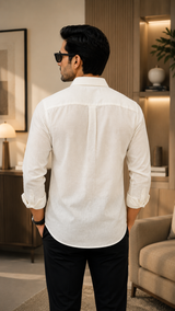 White Cotton Linen Shirt