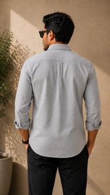Light Grey Cotton Linen Shirt