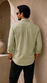 Sage Green Cotton Linen Shirt
