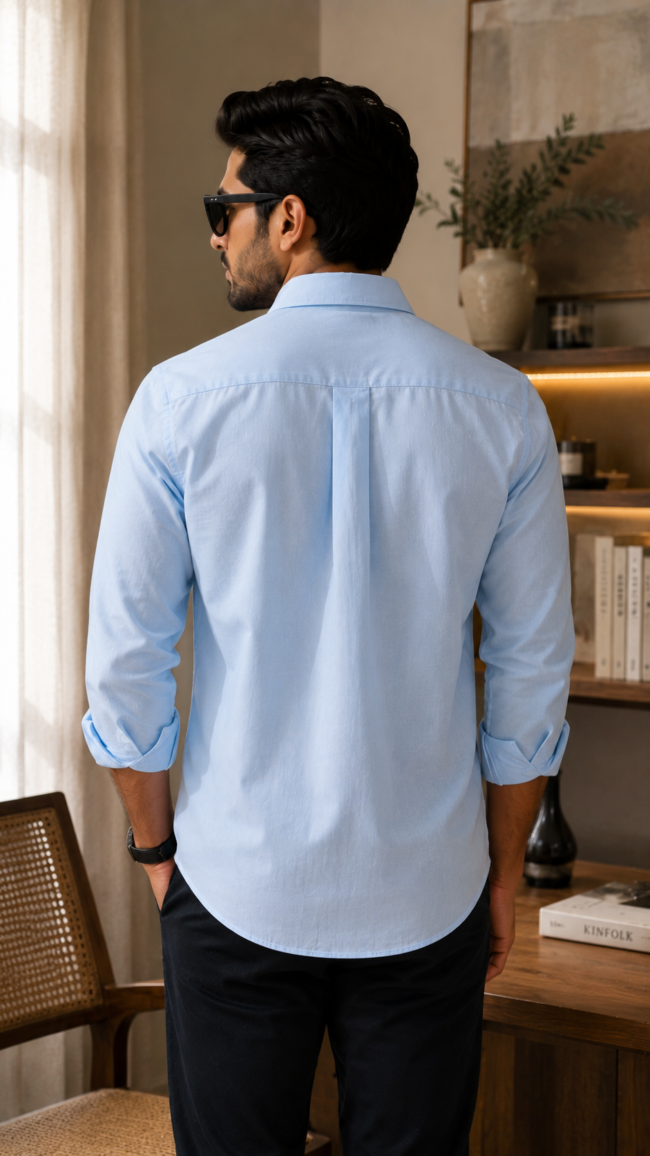 Sky Blue Cotton Linen Shirt