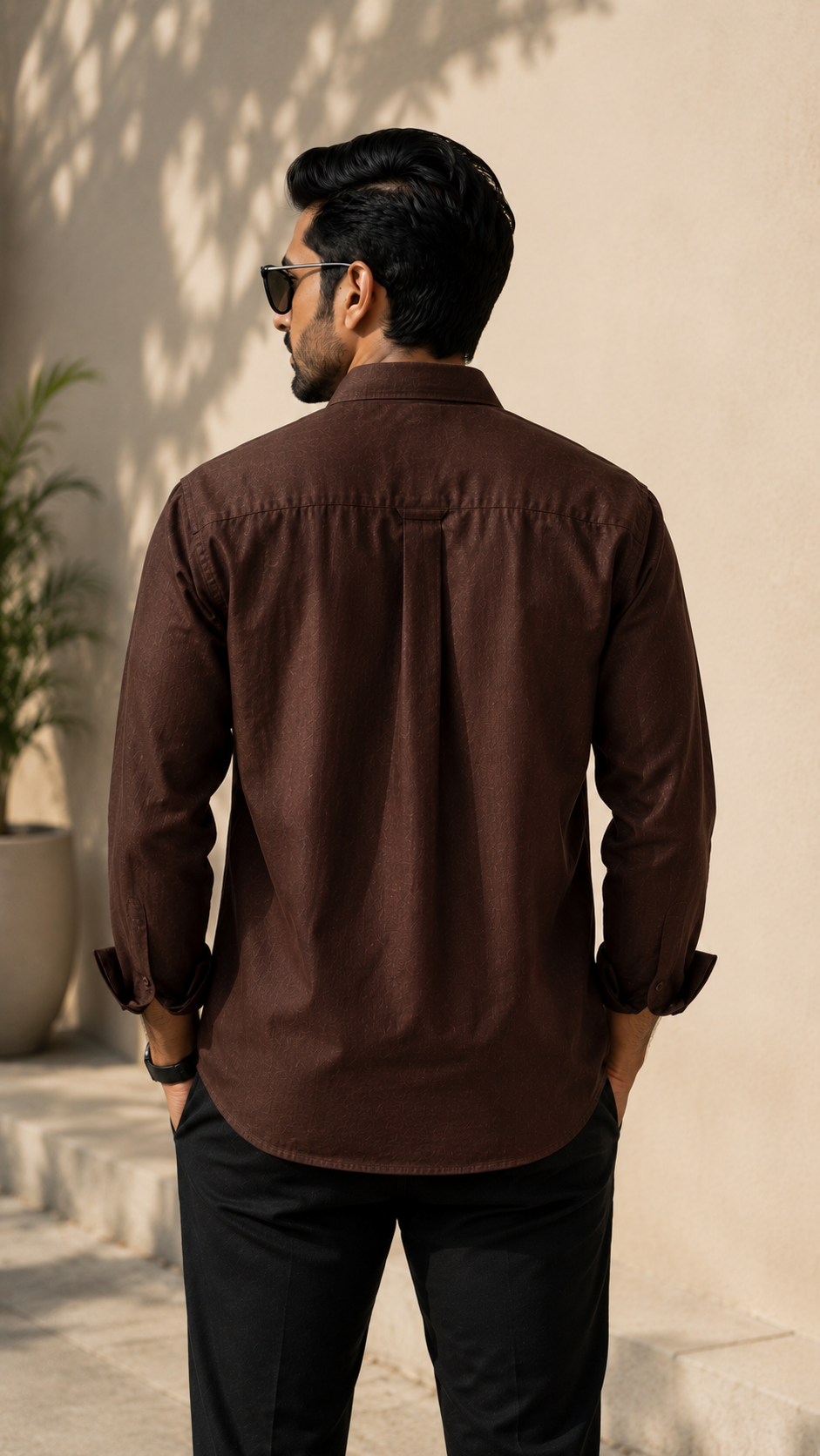 Brown Cotton Linen Shirt