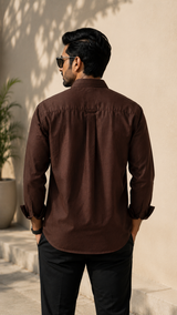 Brown Cotton Linen Shirt