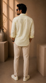 Lemon Yellow Cotton Linen Shirt
