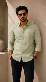 Sage Green Cotton Linen Shirt
