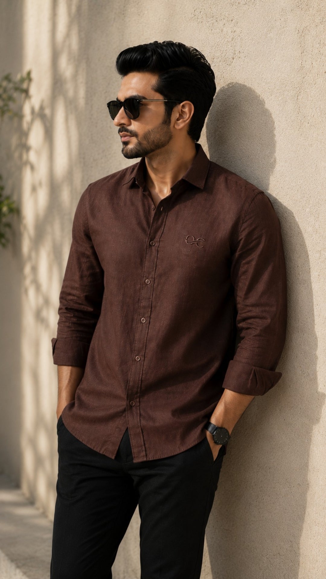 Brown Cotton Linen Shirt
