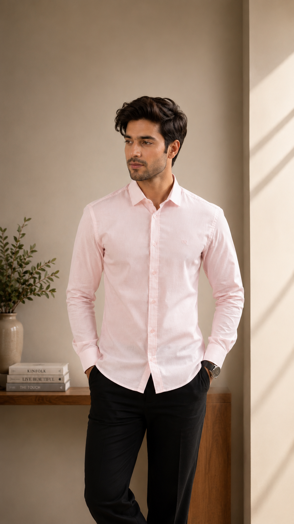 Pink Cotton Linen Shirt