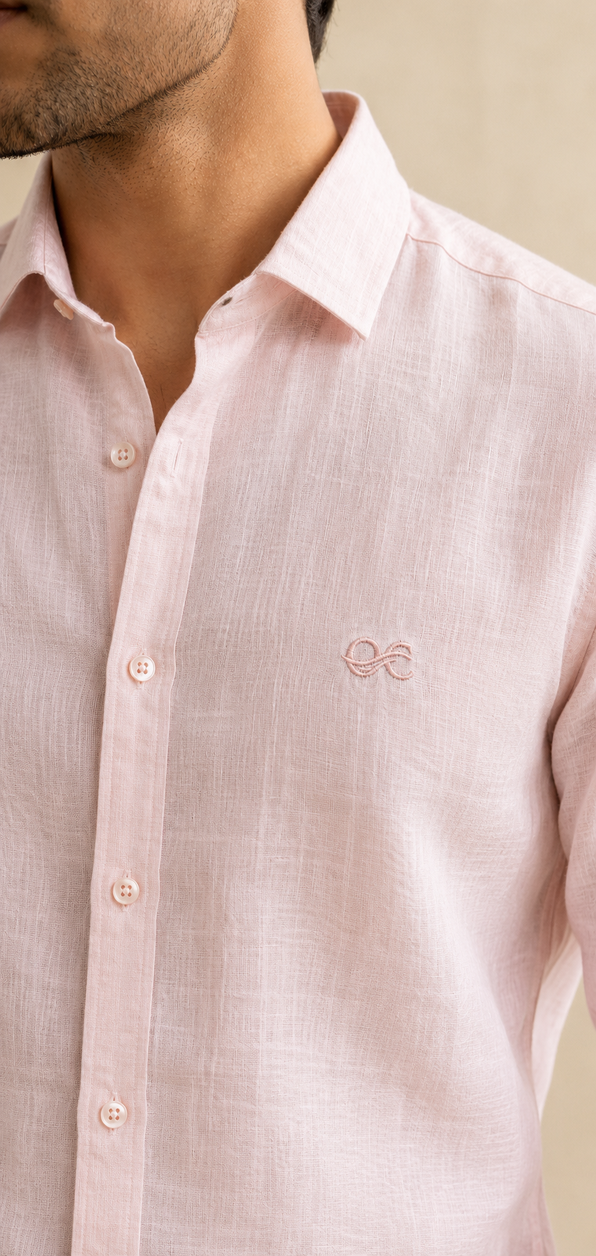 Pink Cotton Linen Shirt