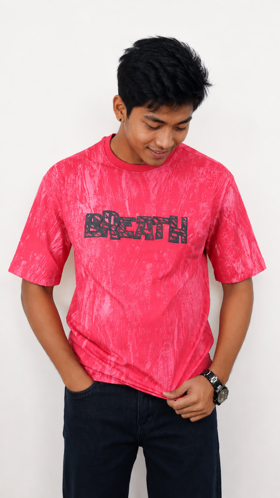Men’s Premium Pink Oversized T-Shirt
