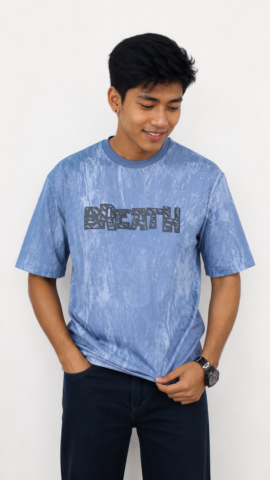 Men’s Premium Dusty Blue Oversized T-Shirt