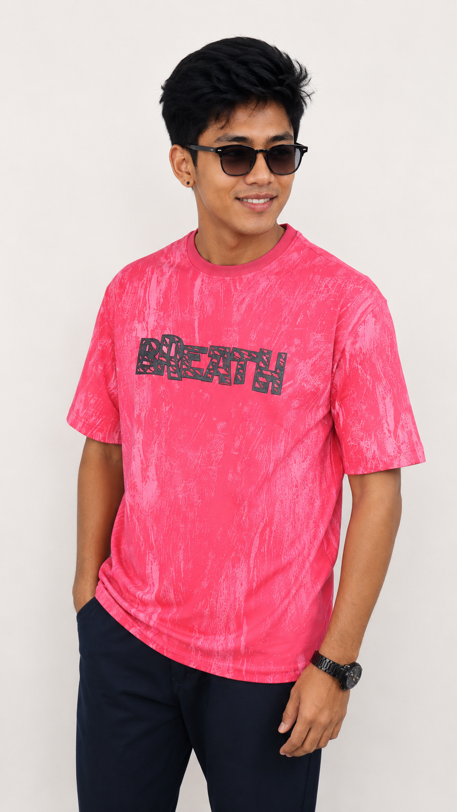 Men’s Premium Pink Oversized T-Shirt