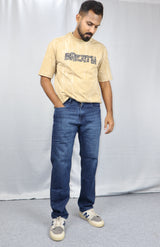 Men’s Washed Blue Straight Fit Jeans