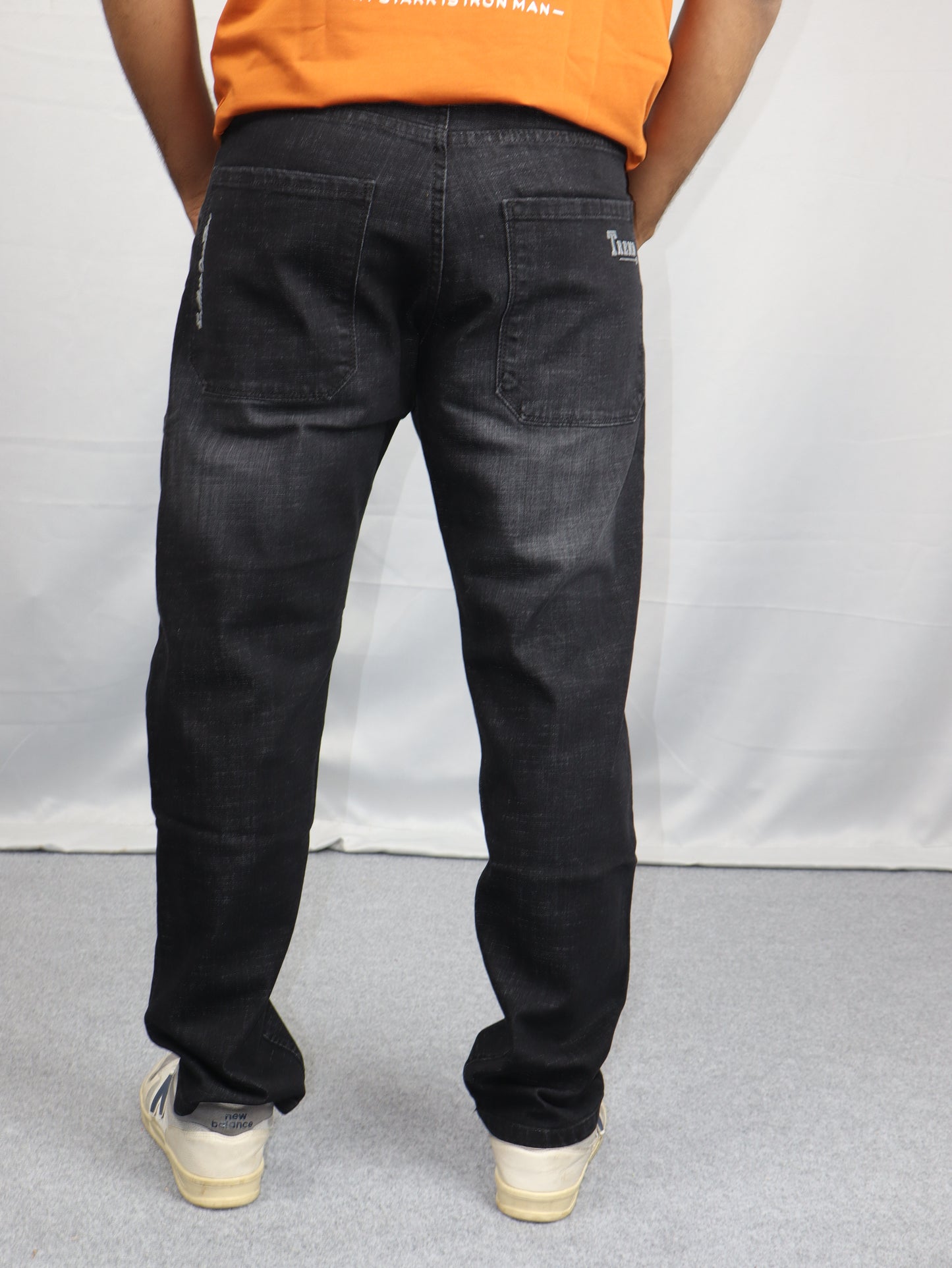 Men’s Washed Black Straight Fit Jeans