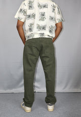 Olive Green Baggy Fit Jeans