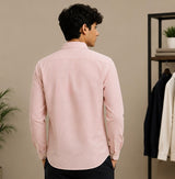 Peach Pinstripe Cotton Shirt