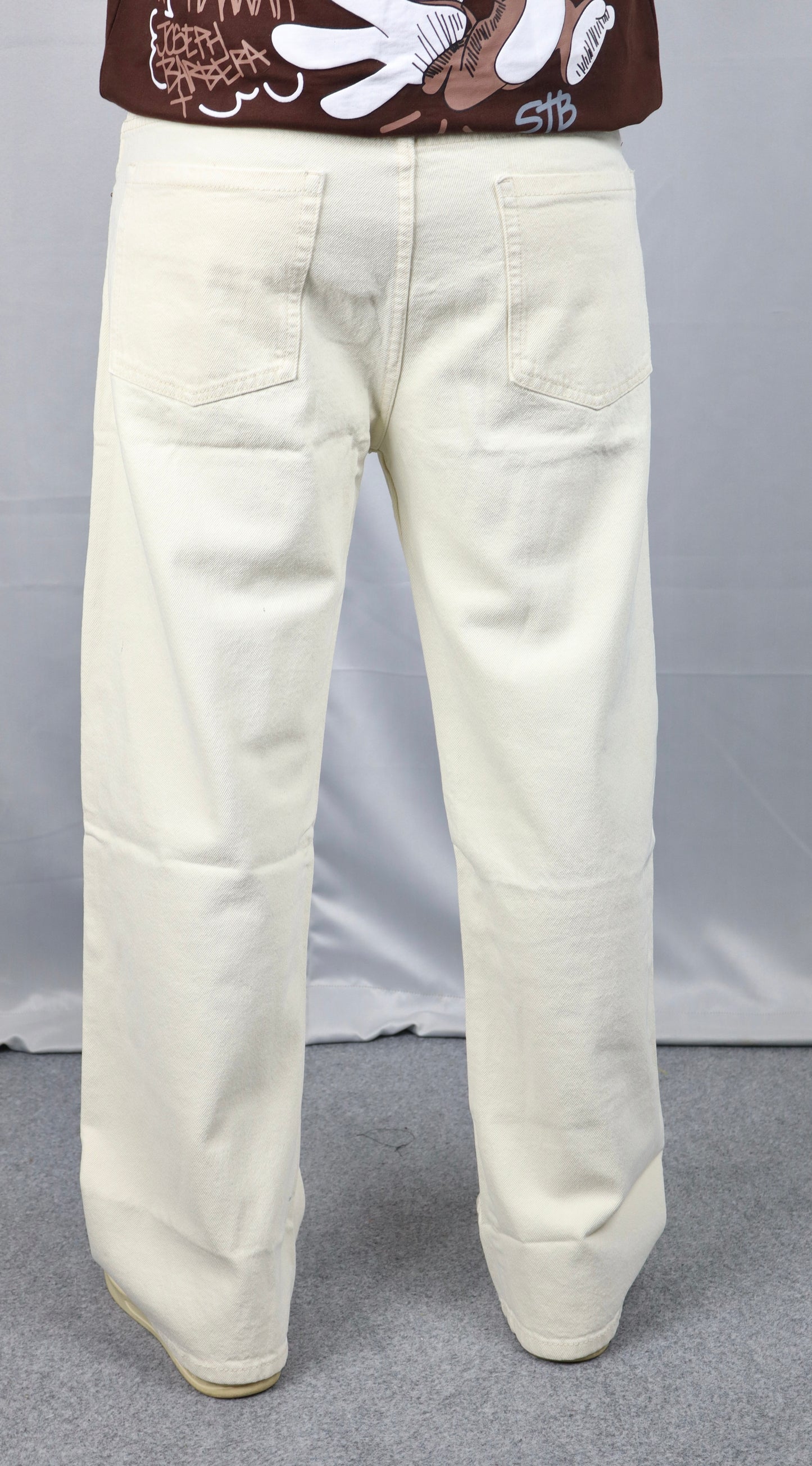 Beige Baggy Jeans