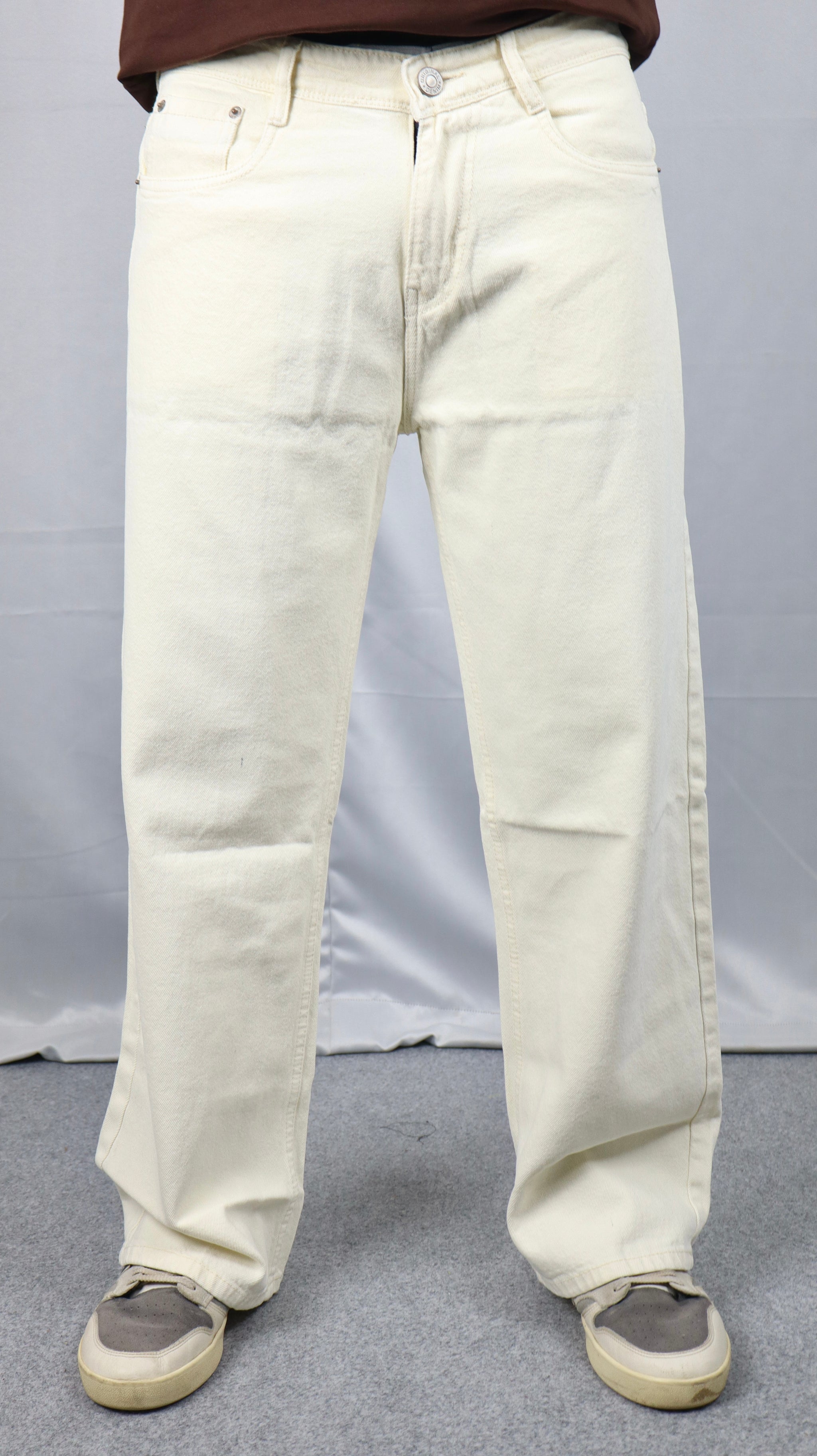 Beige Baggy Jeans