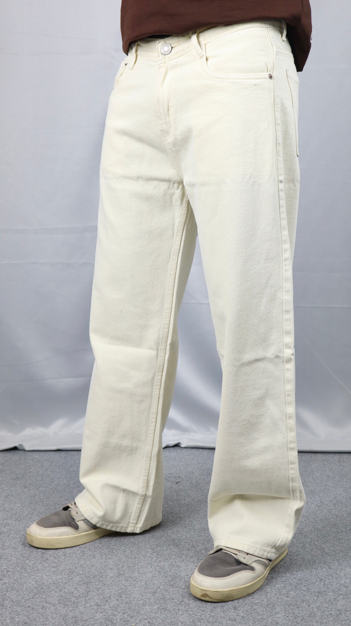 Beige Baggy Jeans