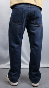 Dark Blue Washed Baggy Fit Jeans