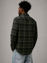 Olive Black  Boxy Fit Flannel Shirt