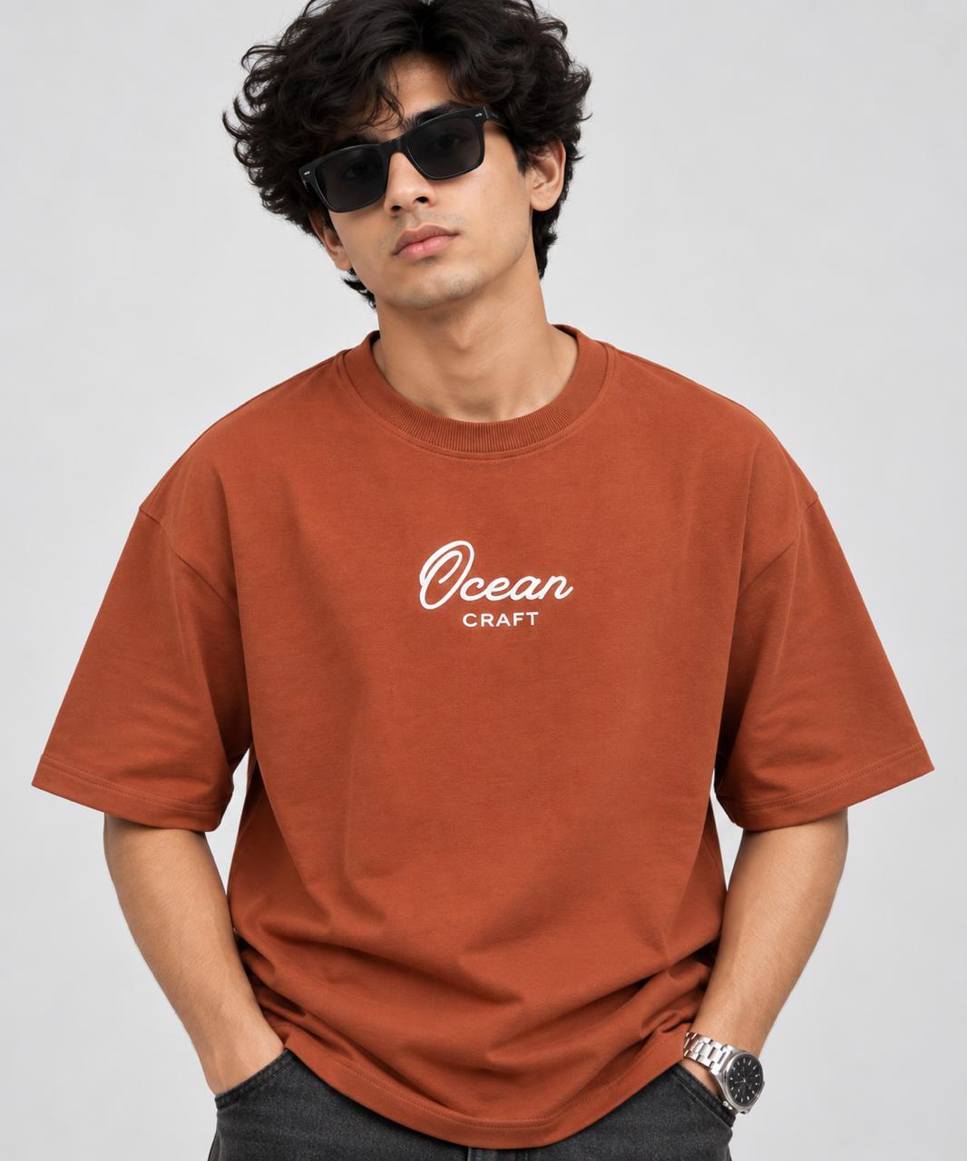 Brown Premium Graphic Oversized T-shirt
