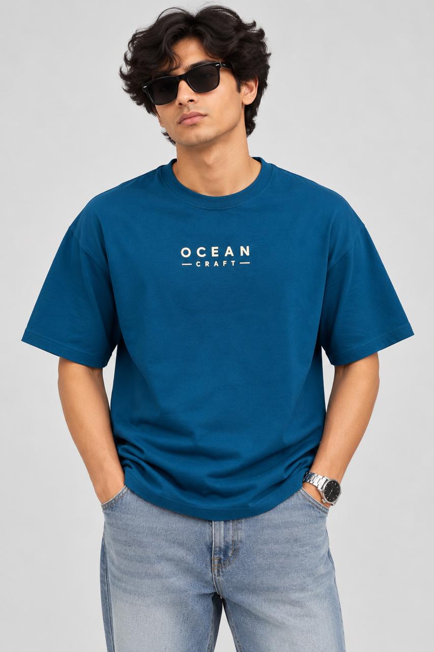 Blue Oversized Premium Cotton T-shirt