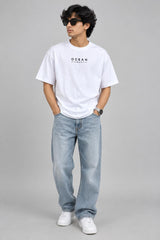 White Boundless Art Oversized Premium Cotton T-Shirt