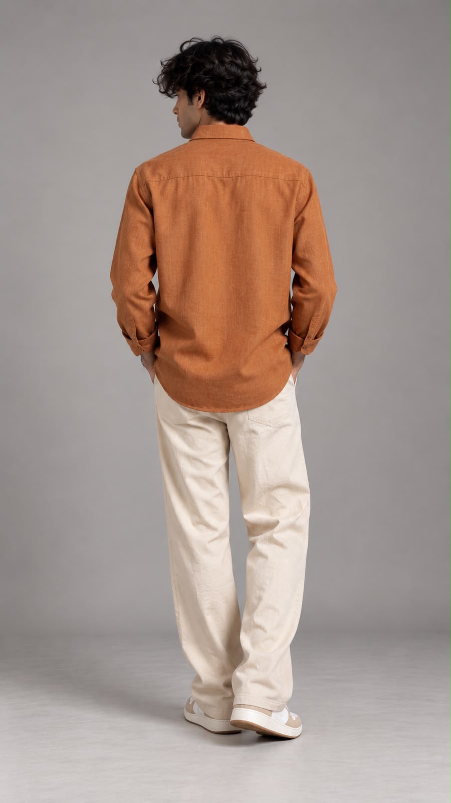 Rust Orange Linen Shirt