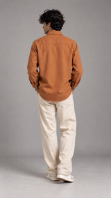 Rust Orange Linen Shirt