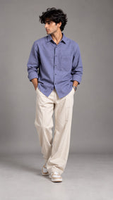 Denim Blue  Linen Shirt